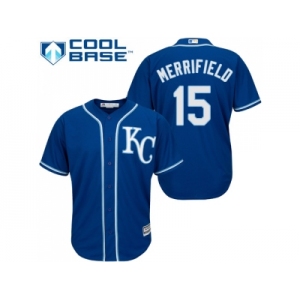 Men Kansas City Royals #15 Whit Merrifield Royal Blue New Cool Base Alternate 2 Stitched MLB Jersey