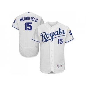 Men Kansas City Royals #15 Whit Merrifield White Flexbase Authentic Collection Stitched MLB Jersey