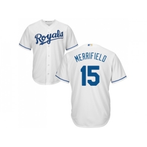 Men Kansas City Royals #15 Whit Merrifield White New Cool Base Stitched MLB Jersey