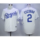 Men Kansas City Royals #2 Alcides Escobar White 2016 Official Cool Base Jerse