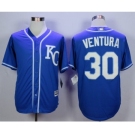 Men Kansas City Royals #30 Yordano Ventura Blue 2016 Official Cool Base Jersey