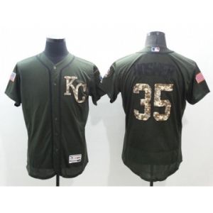 Men Kansas City Royals #35 Eric Hosmer Majestic Green Salute to Service Flexbase Authentic Collection Jersey