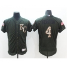 Men Kansas City Royals #4 Alex Gordon Majestic Green Salute to Service Flexbase Authentic Collection Jersey