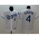 Men Kansas City Royals #4 Alex Gordon Majestic White Flexbase Authentic Collection Player Jersey