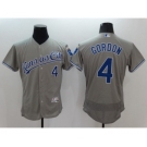 Men Kansas City Royals #4 Alex Gordon Majestic grey Flexbase Authentic Collection Player Jersey