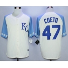 Men Kansas City Royals #47 Johnny Cueto Cream 2016 Official Cool Base Jersey