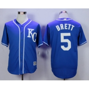 Men Kansas City Royals #5 George Brett Blue 2016 Official Cool Base Jersey