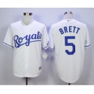 Men Kansas City Royals #5 George Brett White 2016 Official Cool Base Jersey