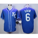 Men Kansas City Royals #6 Lorenzo Cain Blue 2016 Official Cool Base Jersey