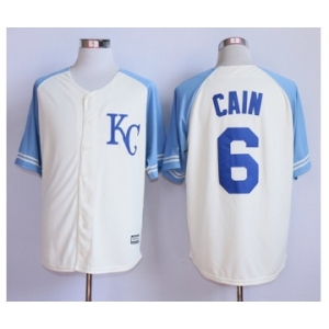 Men Kansas City Royals #6 Lorenzo Cain Cream 2016 Official Cool Base Jersey