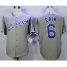 Men Kansas City Royals #6 Lorenzo Cain Gray 2016 Official Cool Base Jersey