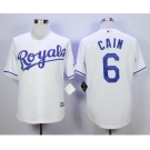 Men Kansas City Royals #6 Lorenzo Cain White 2016 Official Cool Base Jersey