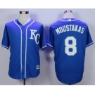 Men Kansas City Royals #8 Mike Moustakas Blue 2016 Official Cool Base Jersey