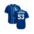 Men Majestic Kansas City Royals #53 Melky Cabrera Blue Authentic Blue Team Logo Fashion Cool Base MLB Jersey