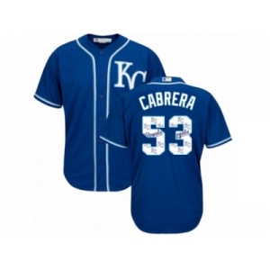 Men Majestic Kansas City Royals #53 Melky Cabrera Blue Authentic Blue Team Logo Fashion Cool Base MLB Jersey