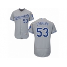 Men Majestic Kansas City Royals #53 Melky Cabrera Grey Flexbase Authentic Collection MLB Jersey