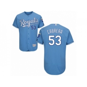Men Majestic Kansas City Royals #53 Melky Cabrera Light Blue Flexbase Authentic Collection MLB Jersey