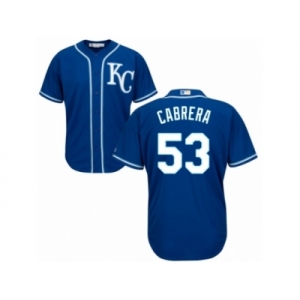 Men Majestic Kansas City Royals #53 Melky Cabrera Replica Blue Alternate 2 Cool Base MLB Jersey