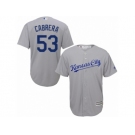 Men Majestic Kansas City Royals #53 Melky Cabrera Replica Grey Road Cool Base MLB Jersey