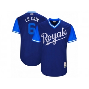 Men's 2017 Little League World Series Royals Lorenzo Cain #6 Lo Cain Royal Jersey