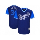 Men's 2017 Little League World Series Royals Trevor Cahill #34 Big Trev Royal Jersey