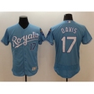 Men's Kansas City Royals #17 Wade Davis Majestic Light Blue Flexbase Authentic Collection Player Jersey