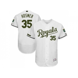 Men's Kansas City Royals #35 Eric Hosmer White Flexbase Authentic Collection Memorial Day Stitched MLB Jersey