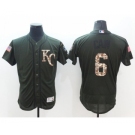 Men's Kansas City Royals #6 Lorenzo Cain Majestic Green Salute to Service Flexbase Authentic Collection Jersey