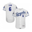 Men's Kansas City Royals #6 Lorenzo Cain Majestic White FlexBase Player Jersey with World Series Commemorative Patch