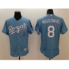 Men's Kansas City Royals #8 Mike Moustakas Majestic Light Blue Flexbase Authentic Collection Player Jersey