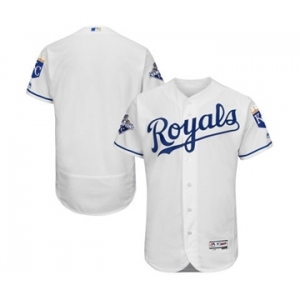 Men's Kansas City Royals Blank Majestic White World Series Champions Commemorative FlexBase Team Jersey