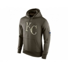 Men's Kansas City Royals Nike Olive Salute To Service KO Performance Hoodie