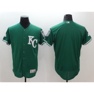 Men's Kansas City Royals blank Majestic Green Celtic Flexbase Authentic Collection Jersey