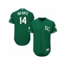 Men's Majestic Kansas City Royals #14 Omar Infante Green Celtic Flexbase Authentic Collection MLB Jersey