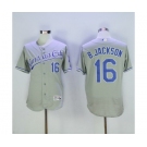 Men's Majestic Kansas City Royals #16 B.Jackson Grey Flexbase Authentic Collection MLB Jersey