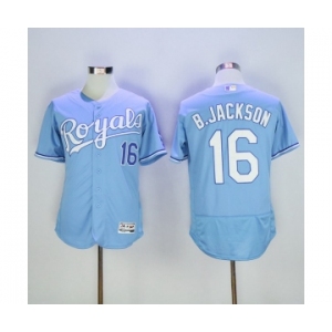 Men's Majestic Kansas City Royals #16 B.Jackson Light Blue Flexbase Authentic Collection MLB Jersey