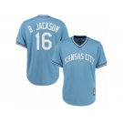 Men's Majestic Kansas City Royals #16 Bo Jackson Authentic Light Blue Cooperstown MLB Jersey