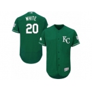 Men's Majestic Kansas City Royals #20 Frank White Green Celtic Flexbase Authentic Collection MLB Jersey