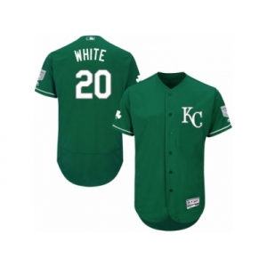 Men's Majestic Kansas City Royals #20 Frank White Green Celtic Flexbase Authentic Collection MLB Jersey