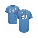 Men's Majestic Kansas City Royals #20 Frank White Light Blue Flexbase Authentic Collection MLB Jersey