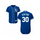 Men's Majestic Kansas City Royals #30 Yordano Ventura Blue Flexbase Authentic Collection MLB Jersey