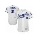 Men's Majestic Kansas City Royals #31 Ian Kennedy White Flexbase Authentic Collection MLB Jersey