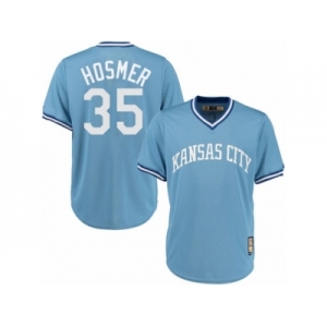 Men's Majestic Kansas City Royals #35 Eric Hosmer Authentic Light Blue Cooperstown MLB Jersey