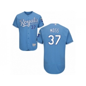 Men's Majestic Kansas City Royals #37 Brandon Moss Light Blue Flexbase Authentic Collection MLB Jersey
