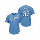 Men's Majestic Kansas City Royals #37 Brandon Moss Replica Light Blue Alternate 1 Cool Base MLB Jersey