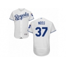 Men's Majestic Kansas City Royals #37 Brandon Moss White Flexbase Authentic Collection MLB Jersey