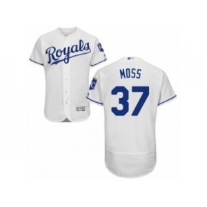 Men's Majestic Kansas City Royals #37 Brandon Moss White Flexbase Authentic Collection MLB Jersey