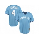 Men's Majestic Kansas City Royals #4 Alex Gordon Replica Light Blue Cooperstown MLB Jersey