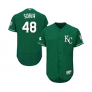 Men's Majestic Kansas City Royals #48 Joakim Soria Green Celtic Flexbase Authentic Collection MLB Jersey