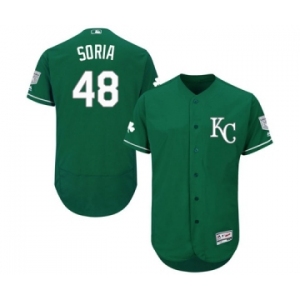 Men's Majestic Kansas City Royals #48 Joakim Soria Green Celtic Flexbase Authentic Collection MLB Jersey